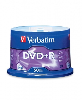 Verbatim DVD+R (4.7GB) 16x (50pcs in Spindle) [Cake Box]